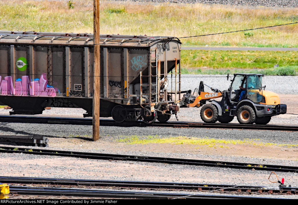 Pushing a freight car